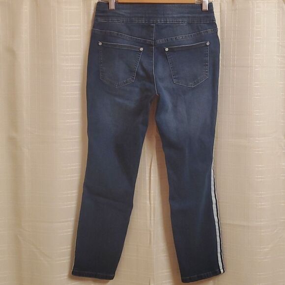 Side Stripes Simply Vera VeraWang jeans womens size 6 jegging capri pull-on - Picture 4 of 12